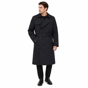 US Army All Weather Coat Large/44R Black Trench Belted Lined Garrison Collection
